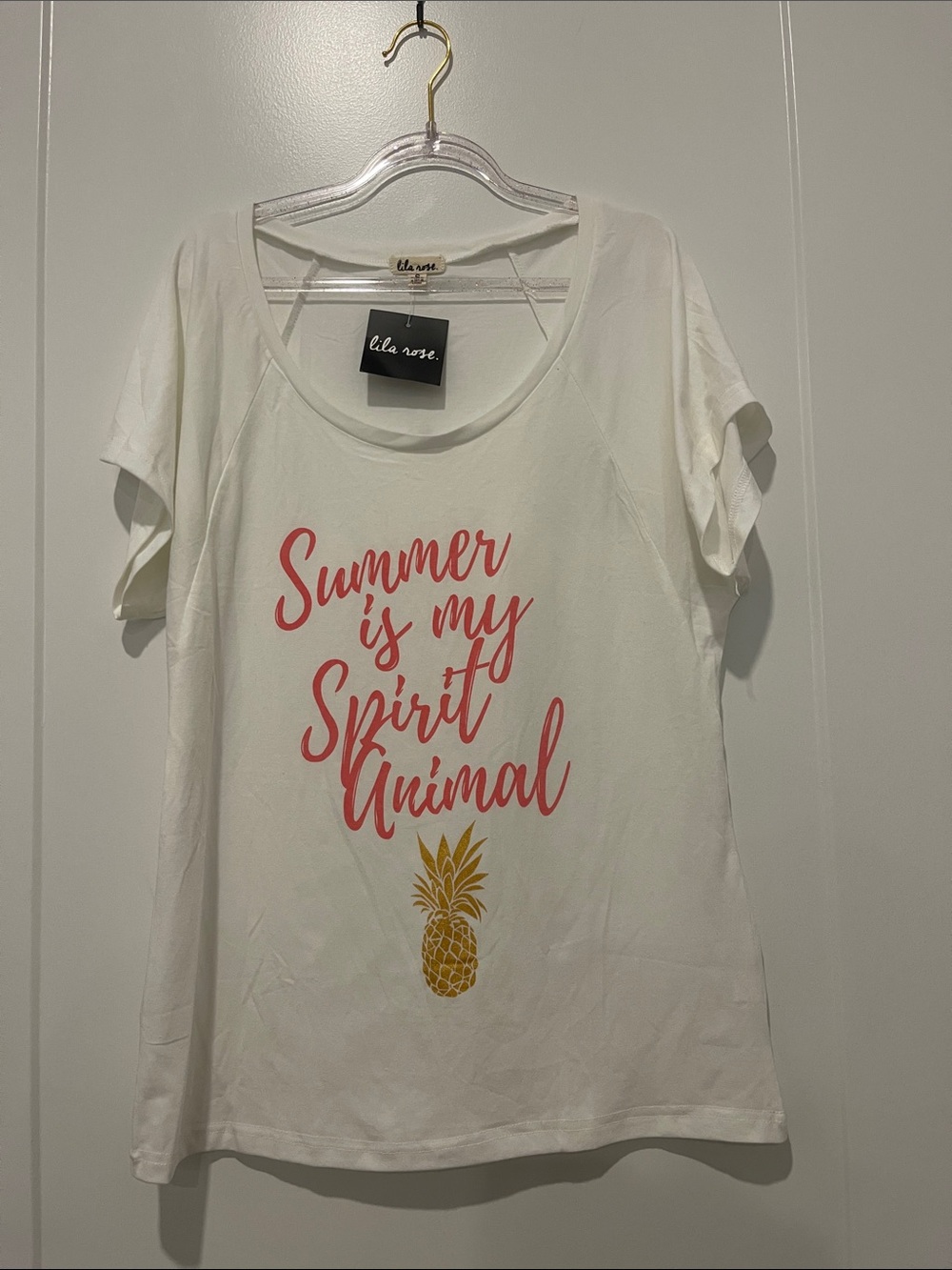 LILA ROSE Shirts - Summer graphic T-shirt white pineapple small new